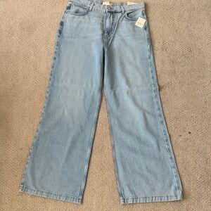 Free People Light Wash Wide Leg Jeans